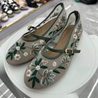 Giày lưới thêu Giày ba lê phẳng