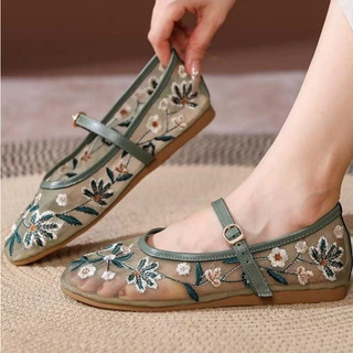 Giày lưới thêu Giày ba lê phẳng