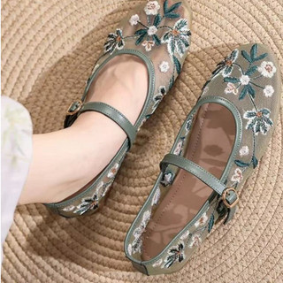 Giày lưới thêu Giày ba lê phẳng