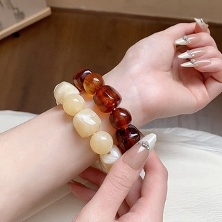 Vòng tay acrylic hình học không đều, thiết kế đơn giản và đa năng cho nữ