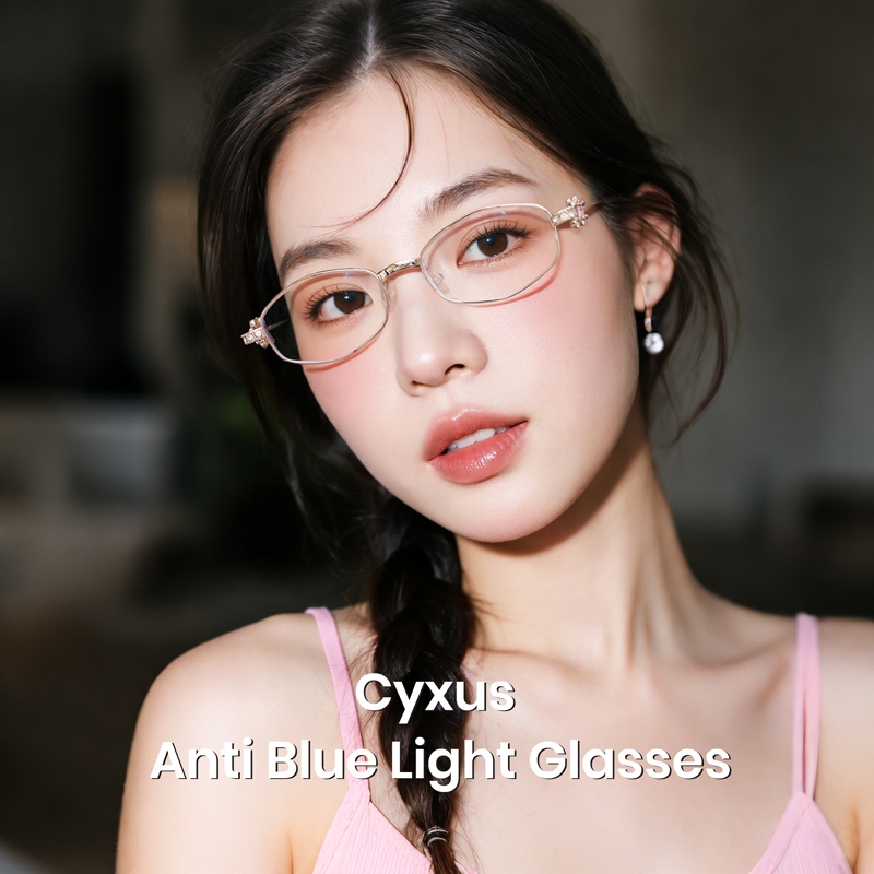 Cyxus Gọng Kính Đa Giác Nữ Thời Trang Chống Ánh Sáng Xanh Bảo Vệ Mắt Cho Học Tập Làm Việc Và Dùng Điện Thoại 8277
