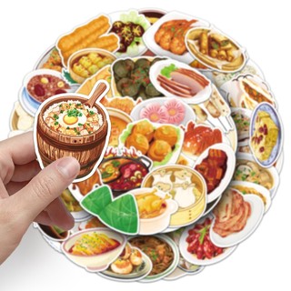 Bộ 50 Truyền Thống Trung Quốc Ẩm Thực Hoạt Hình Dán Điện Thoại Sổ Lưu Niệm Trang Trí Miếng Dán Đồ Chơi Trẻ Em