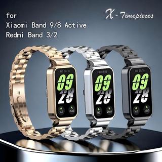 Dây đeo kim loại cho Xiaomi Smart Band 9 / 8 Active cho Redmi Band 3 / 2 Phụ kiện dây đeo cổ tay thể thao bằng thép không gỉ cho MiBand 9 / 8 Active