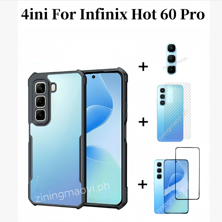 [Hàng có sẵn] 4in1 Dành Cho Infinix Hot 60 Pro Vỏ Điện Thoại Chống Sốc Cho Hot 60i Hot 50i Hot 50 4G Hot 50 5G Phim Kính Cường Lực Và Phim Ống Kính Và Phim Mặt Sau