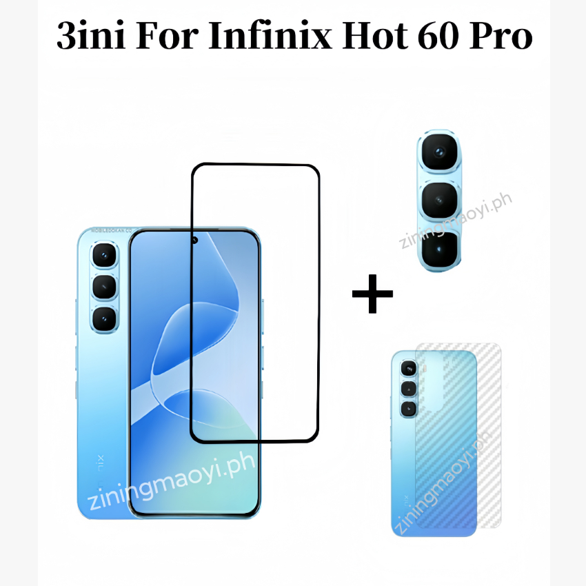 4in1 Cho Infinix Hot 60Pro Ốp Điện Thoại Chống Sốc Trong Suốt Cho Hot 60i Hot 50i Hot 50 4G Hot 50 5G Kính Cường Lực Phim Và Phim Ống Kính Và Phim Mặt Sau