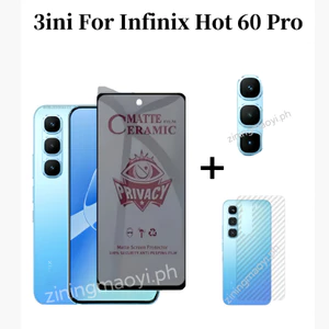 3in1 Infinix Hot 60 Pro Cho Hot 60i Hot 50i Hot 50 4G Phim Gốm Bảo Vệ Màn Hình Và Phim Ống Kính Và Phim Mặt Sau