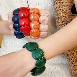 Vòng tay nữ đính đá acrylic cổ điển thời trang, thiết kế đơn giản và đàn hồi
