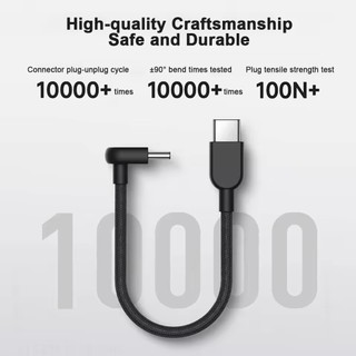 Cáp Dữ Liệu Xiaomi 3A Chính Hãng 10cm USB-C Sang USB-C Hỗ Trợ Sạc Nhanh Max 60W 90° Thiết kế khuỷu tay Chất liệu bện TPE