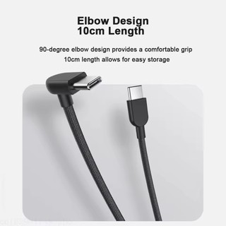 Cáp Dữ Liệu Xiaomi 3A Chính Hãng 10cm USB-C Sang USB-C Hỗ Trợ Sạc Nhanh Max 60W 90° Thiết kế khuỷu tay Chất liệu bện TPE