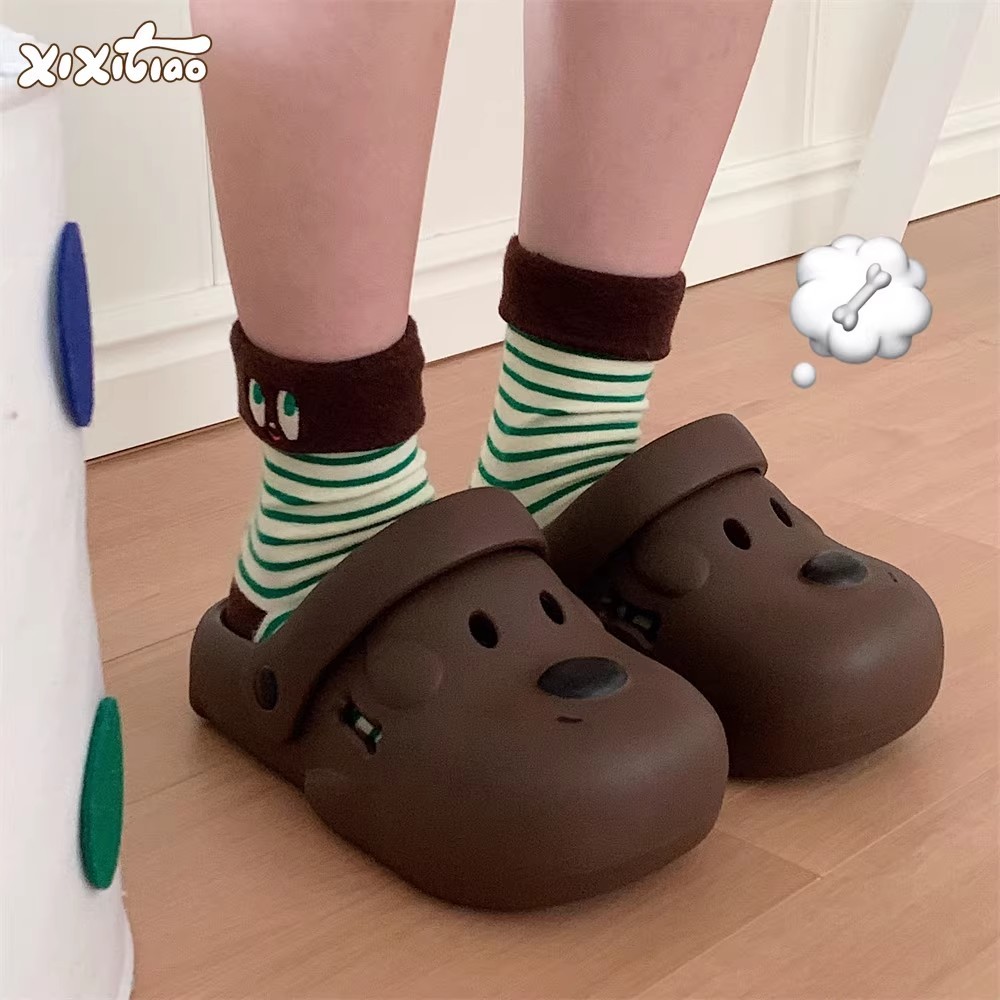 Xixitiao Sandal Chó Con Nữ Mùa Hè Mặc Ngoài Dễ Thương Thoải Mái Hai Mặc