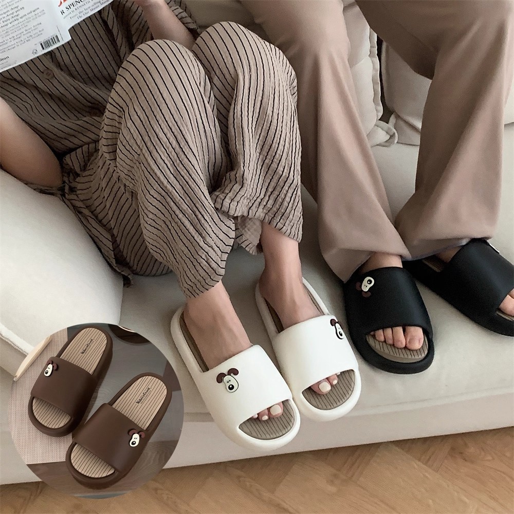 Xixitiao Nhà Vui Vẻ Chó Chủ Dễ Thương Dép Mùa Hè Cặp Đôi Hoạt Hình Thời Trang Flip-Flops