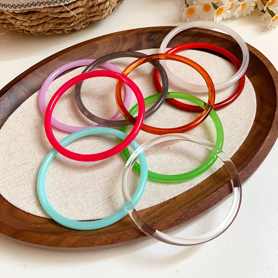 Vòng tay acrylic gradient mỏng tròn - Thiết kế đơn giản và thời trang, phù hợp sử dụng hàng ngày