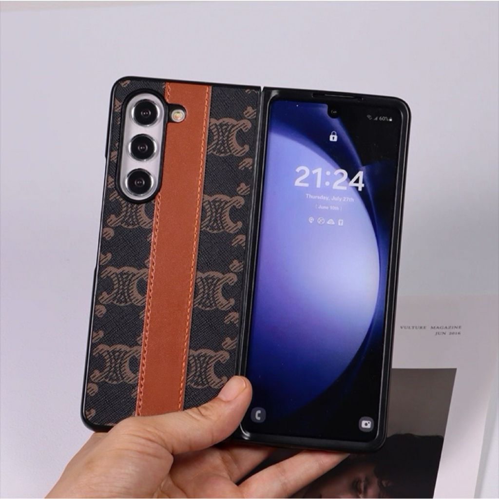 Ốp Điện Thoại Thời Trang Cho Samsung Galaxy Z Flip7 Ốp Lưng Cho Galaxy Z Fold 1 2 3 4 5 6 7 Da Sang Trọng PU + PC Ốp Lưng Cho Z Flip 7 6 5 4 3 2 1 Vỏ Điện Thoại Di Động Bảo Vệ