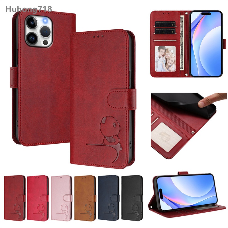 Dành Cho Iphone 14 15 16 17 Plus Air Pro Max Ốp Lưng Điện Thoại Da PU RFID Chặn Gấp Ví Khe Cắm Thẻ Lật Bao