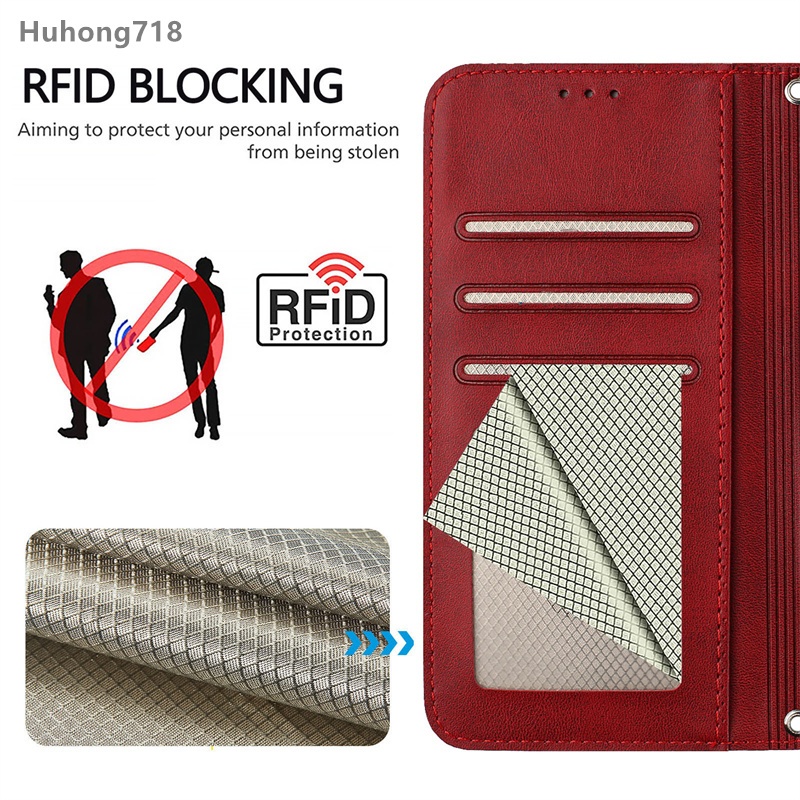 Dành Cho Xiaomi 15 14 13 Ultra 13T 14T 15S 15T Pro Ốp Điện Thoại Da PU RFID Chặn Gấp Ví Khe Cắm Thẻ Lật Bao