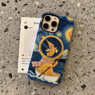 Van Gogh Boating Star Man Họa Tiết 2 Trong 1 Đứng Cho iPhone 11 12 Pro 13 Pro Max 15 Pro 15 Pro Max 14 Pro Max 16 Pro Max 16 Plus 17 17 Air 17 Pro 17 Pro Max Bảo vệ 2 trong 1 Ca