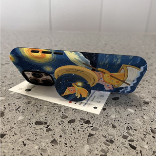 Van Gogh Boating Star Man Họa Tiết 2 Trong 1 Đứng Cho iPhone 11 12 Pro 13 Pro Max 15 Pro 15 Pro Max 14 Pro Max 16 Pro Max 16 Plus 17 17 Air 17 Pro 17 Pro Max Bảo vệ 2 trong 1 Ca