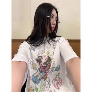 Áo Thun Nữ Oversize Baggy từ Cotton, Phù Hợp Thời Trang Hàng Ngày