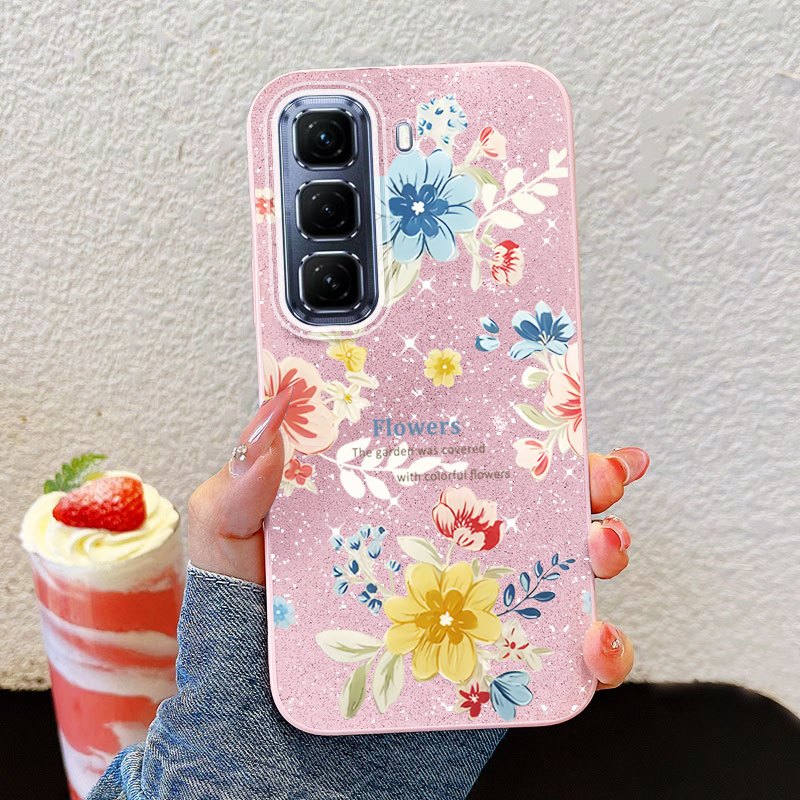 Ốp Điện Thoại YBD Cho Infinix Hot 60i Hot 60 Pro + Hot 50 Pro + X6726 X6728 X6728B X685 X6886 Bướm Vườn Hoa Hồng TPU Vỏ Cứng