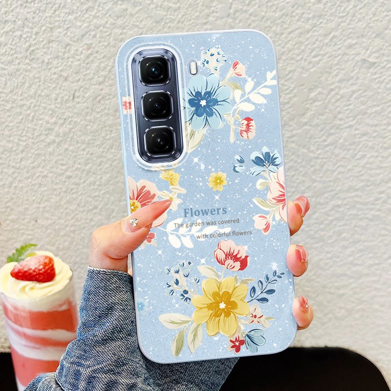 Ốp Điện Thoại YBD Cho Infinix Hot 60i Hot 60 Pro + Hot 50 Pro + X6726 X6728 X6728B X685 X6886 Bướm Vườn Hoa Hồng TPU Vỏ Cứng
