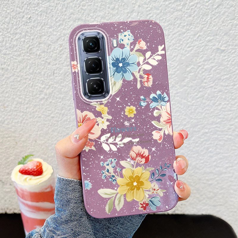 Ốp Điện Thoại YBD Cho Infinix Hot 60i Hot 60 Pro + Hot 50 Pro + X6726 X6728 X6728B X685 X6886 Bướm Vườn Hoa Hồng TPU Vỏ Cứng