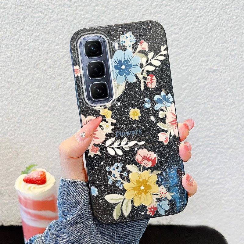 Ốp Điện Thoại YBD Cho Infinix Hot 60i Hot 60 Pro + Hot 50 Pro + X6726 X6728 X6728B X685 X6886 Bướm Vườn Hoa Hồng TPU Vỏ Cứng