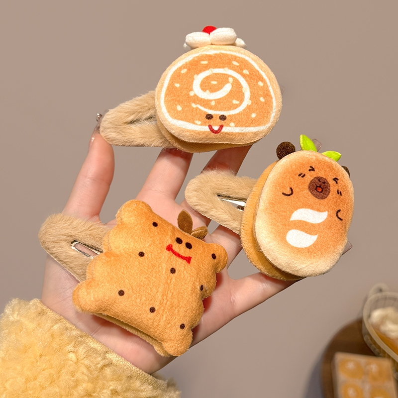 Phiên bản thời trang Hàn Quốc: Kẹp tóc và bánh mì nướng cho nữ, quà tặng sinh Nhật