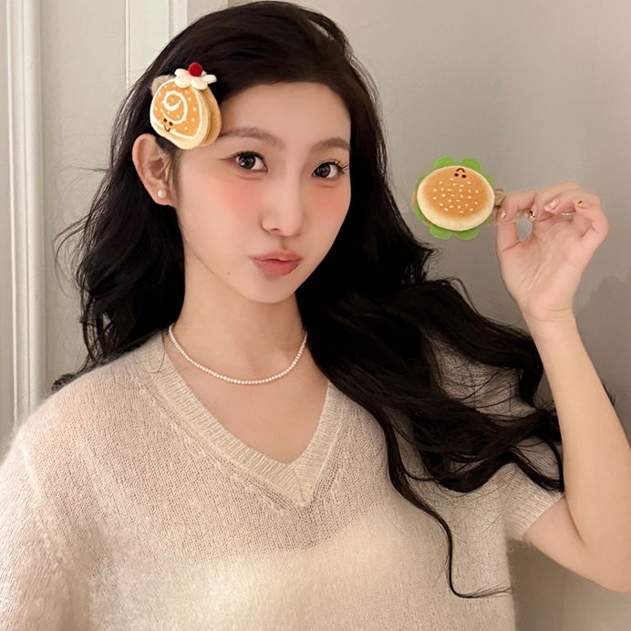 Phiên bản thời trang Hàn Quốc: Kẹp tóc và bánh mì nướng cho nữ, quà tặng sinh Nhật