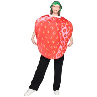 Trang phục Halloween nam với chủ đề trái cây hài hước - cosplay dâu tây và táo
