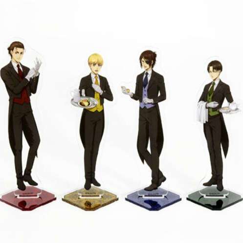 Chân đế Acrylic phong cách Attack on Titan Butler - Eren, Levi, Armin, Hange Anime Hình (Fanmade)
