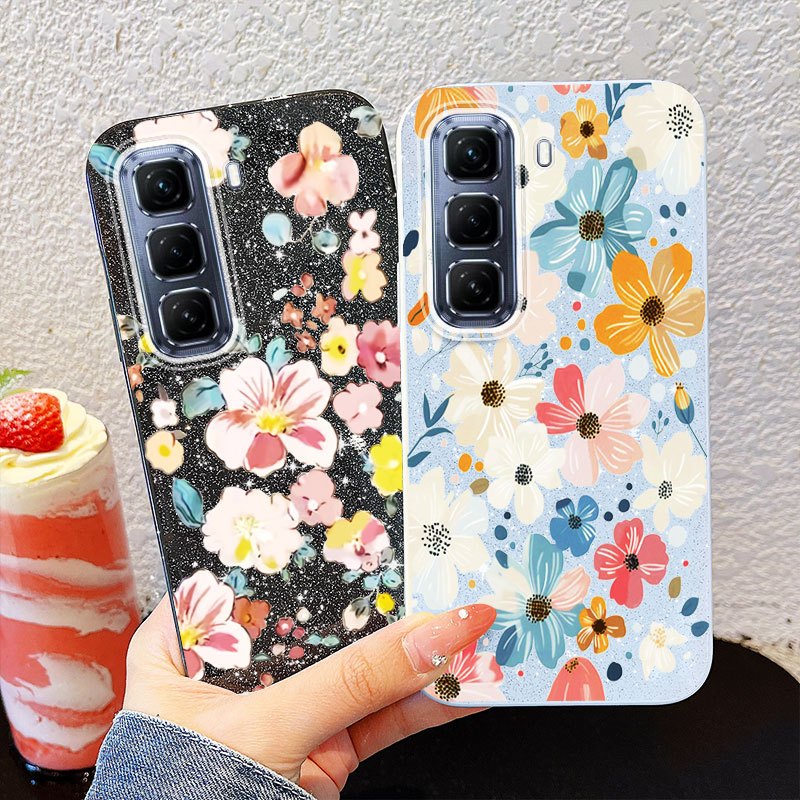 Ốp Điện Thoại YBD Cho Infinix Hot 60i Hot 60 Pro + Hot 50 Pro + X6726 X6728 X6728B X6885 X6886 Tranh Sơn Dầu Đầy Màu Sắc Hoa TPU Silicon Vỏ Cứng