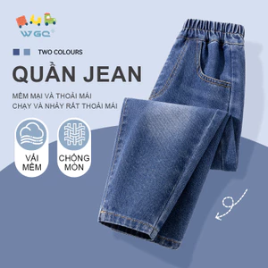 W.G.Q Quần jean bé trai, thời trang cổ điển thoáng khí thoải mái, thích hợp cho trang phục đi học