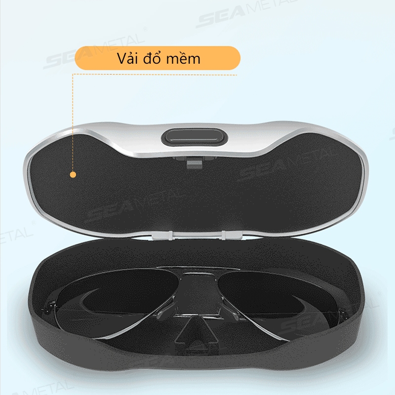 Hộp đựng kính ô tô SEAMETAL Công tắc báo chí di động Tấm che nắng ô tô Giá đỡ kính râm ABS có nắp đậy Hộp kính đa năng