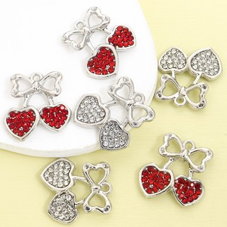 10 Chiếc Thời Trang Đỏ & Trắng Kim Cương Giả Inlay Lấp Lánh Anh Đào Quyến Rũ, Mùa Hè Sống Động Tạo Kiểu Trái Cây Hợp Kim Kẽm Mặt Dây Chuyền Cho DIY Cô Gái Ngọt Ngào Chuỗi Xương Đòn Vòng Cổ Bông Tai Móc Khóa