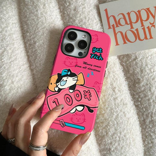 Ốp bảo vệ chân đế 2 trong 1 họa tiết mèo ngủ cho iPhone 11 12 Pro 13 Pro Max 15 Pro Max 14 16 Pro 16 Plus 17 Air 17 Pro 17 Pro Max
