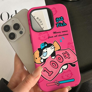 Ốp bảo vệ chân đế 2 trong 1 họa tiết mèo ngủ cho iPhone 11 12 Pro 13 Pro Max 15 Pro Max 14 16 Pro 16 Plus 17 Air 17 Pro 17 Pro Max