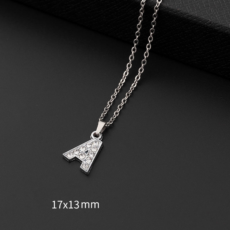 Vòng cổ kim cương 26 ký tự bằng bạc, phù hợp làm quà tặng cho bạn gái và bạn bè