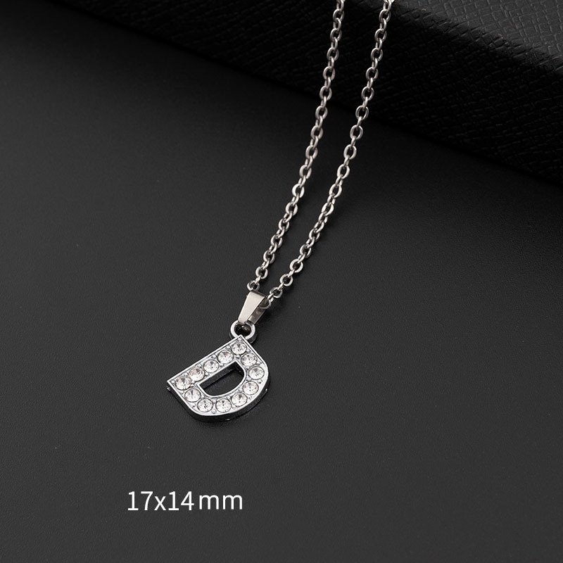 Vòng cổ kim cương 26 ký tự bằng bạc, phù hợp làm quà tặng cho bạn gái và bạn bè