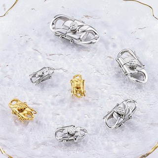18K Thật Mạ Vàng Tinh Tế Thép Không Gỉ Kẹp Trang Sức Khóa Cuba Dây Xích Nút DIY Trang Sức Làm Đồ Dùng