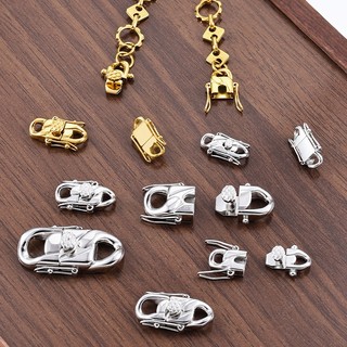 18K Thật Mạ Vàng Tinh Tế Thép Không Gỉ Kẹp Trang Sức Khóa Cuba Dây Xích Nút DIY Trang Sức Làm Đồ Dùng