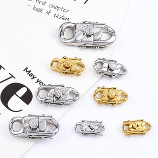 18K Thật Mạ Vàng Tinh Tế Thép Không Gỉ Kẹp Trang Sức Khóa Cuba Dây Xích Nút DIY Trang Sức Làm Đồ Dùng