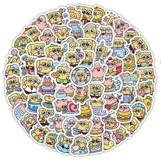 102 Chiếc Hoạt Hình SpongeBob SquarePants Dán Laptop Điện Thoại Đàn Guitar Ván Trượt Trang Trí Miếng Dán