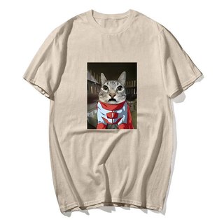 Invincible Omni Man mèo Cổ điển ngộ nghĩnh Áo thun nam nữ Quá khổ 100% Cotton dạo phố tay ngắn in hình mùa hè Áo thun Unisex