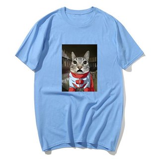 Invincible Omni Man mèo Cổ điển ngộ nghĩnh Áo thun nam nữ Quá khổ 100% Cotton dạo phố tay ngắn in hình mùa hè Áo thun Unisex