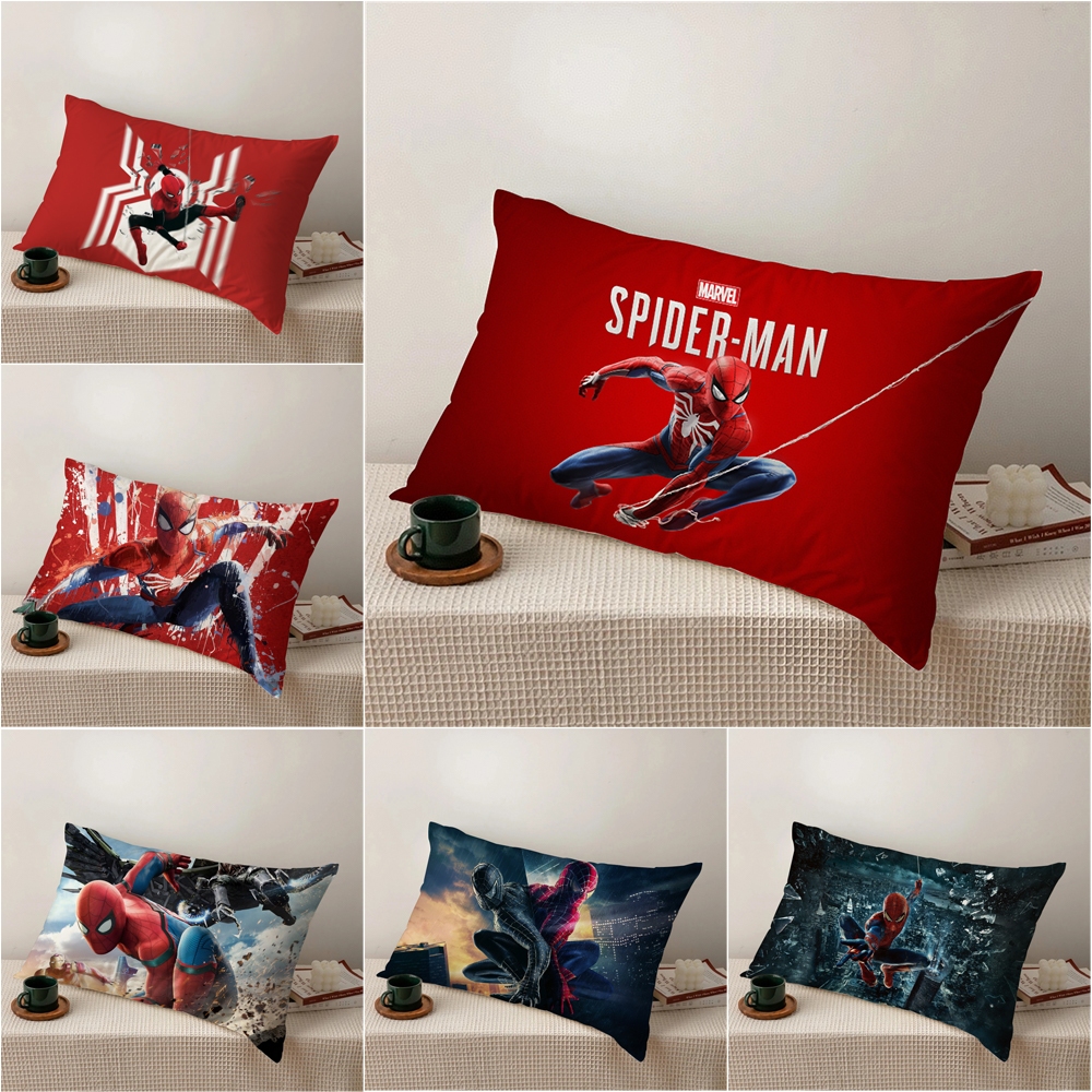 Vỏ gối đơn polyester in hình siêu anh hùng Người Nhện trang trí nhà cửa/xe hơi