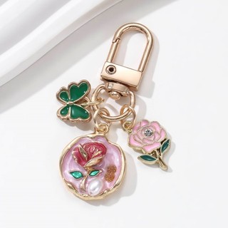 1 Chiếc Hoa Xinh Đẹp Ngọc Trai Bướm Men Hoạt Hình Phong Cách Baroque Thực Vật Móc Khóa Cho Tình Bạn Quà Tặng Trang Sức