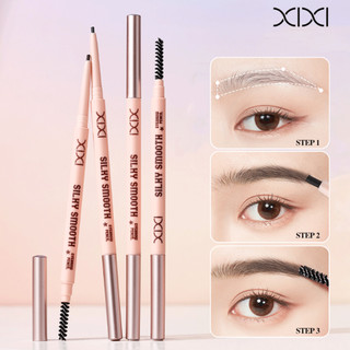 XIXI Bút Chì Lông Mày Hai Cấp - Bút Lông Mày Đầu Tròn Mịn Chống Thấm Nước Chống lem Tự Nhiên 3D Mềm Sương Mù Lông Mày Z976