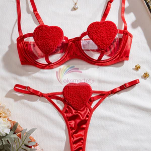 Oksmartlove Bán Buôn Phong Cách Mới Gợi Cảm Trái Tim Rỗng Nữ Tính Bộ Đồ Lót Ba Điểm