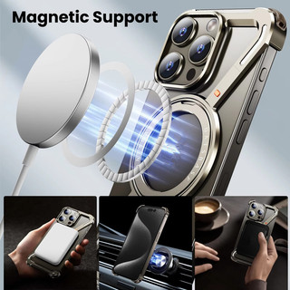 ốp lưng galaxy z fold 7 điện thoại không khung hình chữ Z cho iPhone 17 ProMax 17 Air 16 Pro Max Plus 15 14 13 12 S24 S25 Ultra Z Fold 7 6 Vỏ kim loại Giá đỡ xoay 360 từ tính