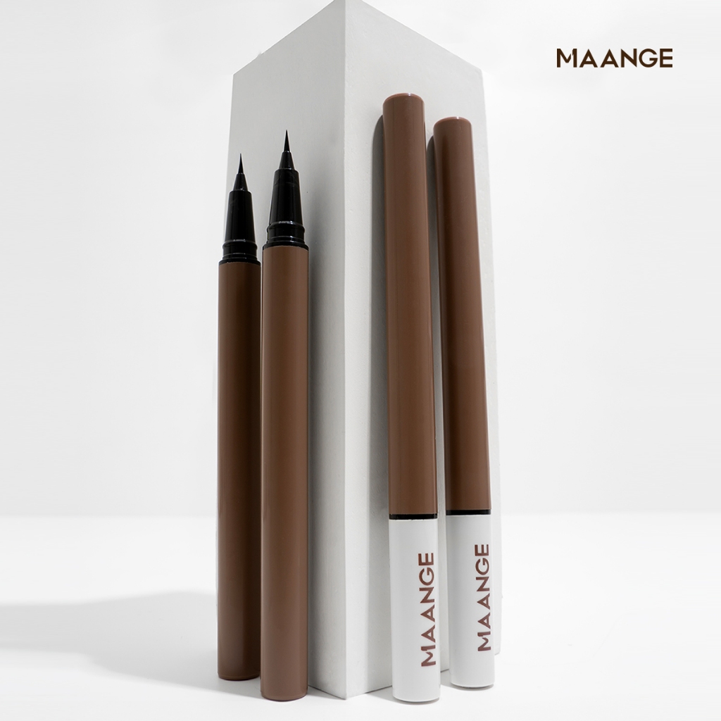 Bút kẻ mắt dạng lỏng MAANGE và bút chì kẻ mày hai đầu chống thấm nước và chống nhòe Trang điểm mắt lâu trôi MG-E01+E04